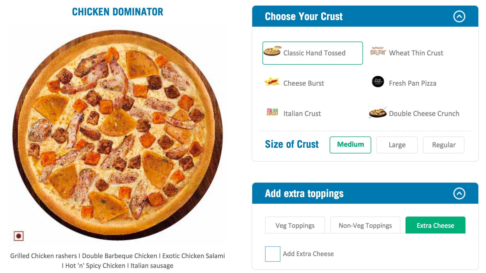 Dominos Best Pizza and Crust in India